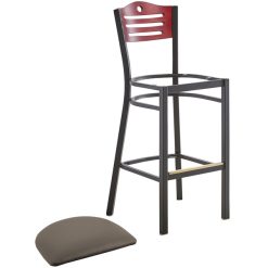 Discount ???? Lancaster Table & Seating Mahogany Finish Bar Height Bistro Chair With 2" Taupe Padded Seat ???? -Lancaster Shop unnamed file 1003