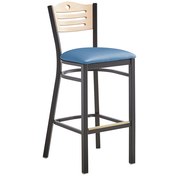 Lancaster Table & Seating Natural Finish Bar Height Bistro Chair with 2" Blue Padded Seat Buy ???? Lancaster Table & Seating Natural Finish Bar Height Bistro Chair With 2" Blue Padded Seat ???? -Lancaster Shop unnamed file 1013