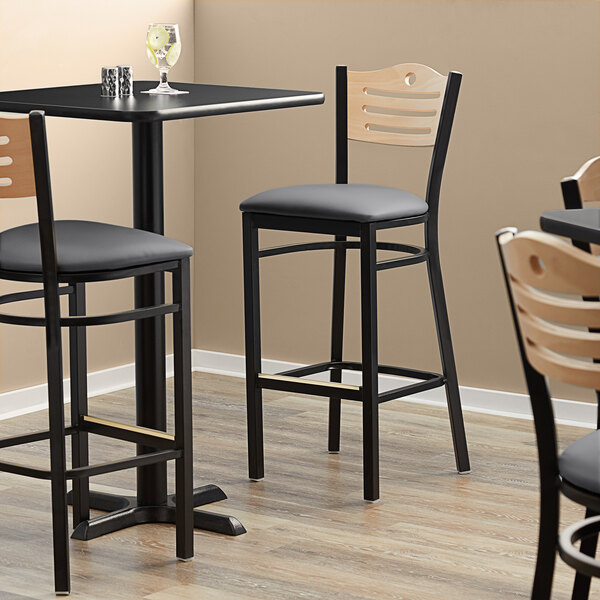 Lancaster Table & Seating Natural Finish Bar Height Bistro Chair with 2" Dark Gray Padded Seat Cheap ✔️ Lancaster Table & Seating Natural Finish Bar Height Bistro Chair With 2" Dark Gray Padded Seat ???? -Lancaster Shop unnamed file 1016