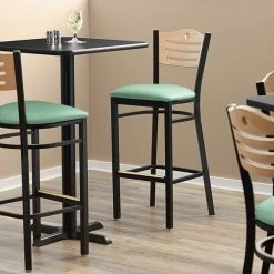 Promo ๐คฉ Lancaster Table & Seating Natural Finish Bar Height Bistro Chair With 2" Seafoam Padded Seat ๐งจ