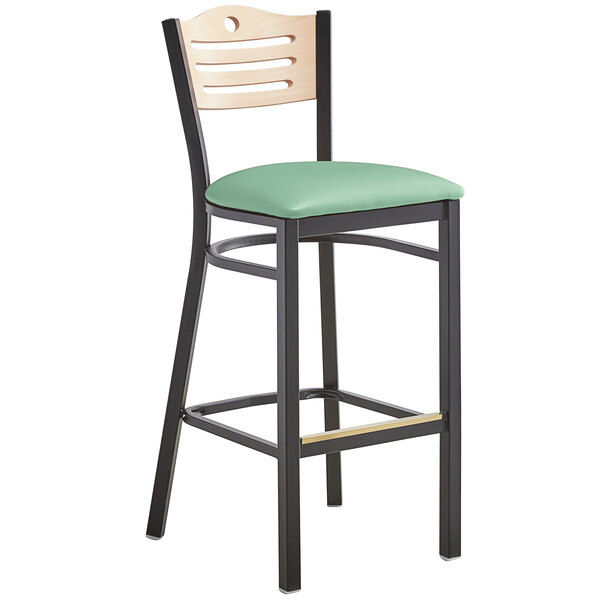 Lancaster Table & Seating Natural Finish Bar Height Bistro Chair with 2" Seafoam Padded Seat Promo ???? Lancaster Table & Seating Natural Finish Bar Height Bistro Chair With 2" Seafoam Padded Seat ???? -Lancaster Shop unnamed file 1021