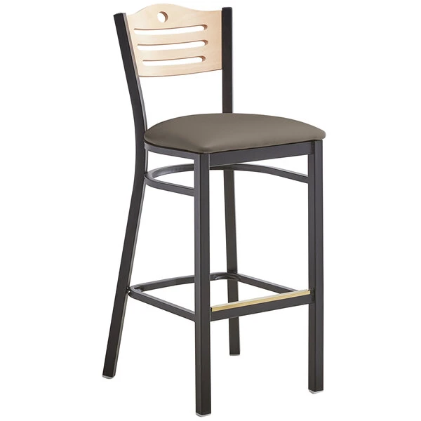 Deals ๐ Lancaster Table & Seating Natural Finish Bar Height Bistro Chair With 2" Taupe Padded Seat ๐ฅฐ - Image 2