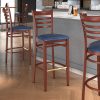 Coupon ✔️ LT&S Spartan Series Lancaster Table & Seating Spartan Series Bar Height Metal Ladder Back Chair With Mahogany Wood Grain Finish And Navy Vinyl Seat ???? -Lancaster Shop unnamed file 1048