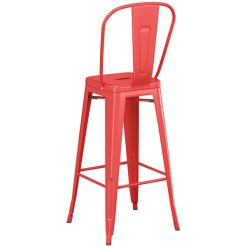 Wholesale ???? LT&S Alloy Series Lancaster Table & Seating Alloy Series Red Metal Indoor / Outdoor Industrial Cafe Barstool With Vertical Slat Back And Drain Hole Seat ???? -Lancaster Shop unnamed file 108