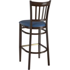Budget ???? LT&S Spartan Series Lancaster Table & Seating Spartan Series Bar Height Metal Slat Back Chair With Walnut Wood Grain Finish And Navy Vinyl Seat ✔️ -Lancaster Shop unnamed file 1083