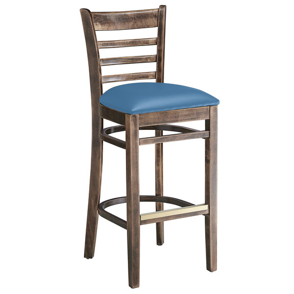 Lancaster Table & Seating Vintage Finish Wooden Ladder Back Bar Height Chair with Blue Padded Seat Top 10 ⌛ Lancaster Table & Seating Vintage Finish Wooden Ladder Back Bar Height Chair With Blue Padded Seat ???? -Lancaster Shop unnamed file 1113