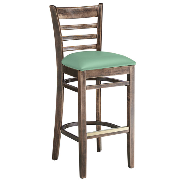 Lancaster Table & Seating Vintage Finish Wooden Ladder Back Bar Height Chair with Seafoam Padded Seat Hot Sale ✨ Lancaster Table & Seating Vintage Finish Wooden Ladder Back Bar Height Chair With Seafoam Padded Seat ???? -Lancaster Shop unnamed file 1125