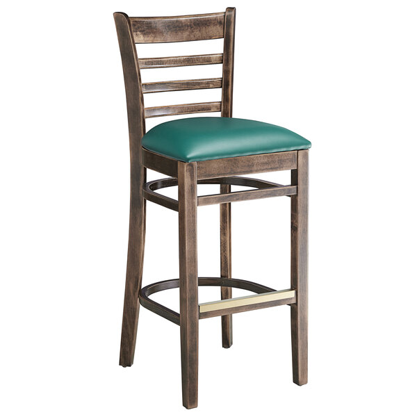 Lancaster Table & Seating Vintage Ladder Back Bar Height Chair with Green Padded Seat Cheap ❤️ Lancaster Table & Seating Vintage Ladder Back Bar Height Chair With Green Padded Seat ???? -Lancaster Shop unnamed file 1134
