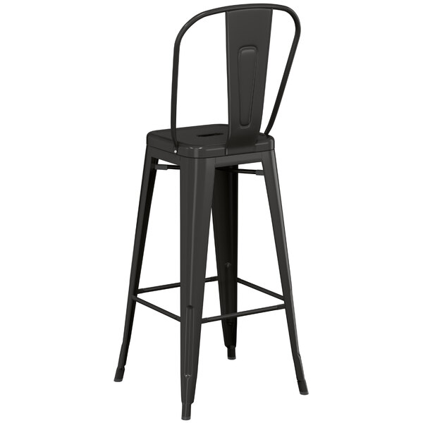 Lancaster Table & Seating Alloy Series Black Metal Indoor / Outdoor Industrial Cafe Barstool with Vertical Slat Back and Drain Hole Seat New ✔️ LT&S Alloy Series Lancaster Table & Seating Alloy Series Black Metal Indoor / Outdoor Industrial Cafe Barstool With Vertical Slat Back And Drain Hole Seat ⌛ -Lancaster Shop unnamed file 1146