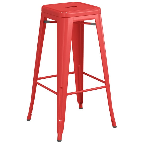 Lancaster Table & Seating Alloy Series Red Stackable Metal Indoor / Outdoor Industrial Barstool with Drain Hole Seat Outlet ???? LT&S Alloy Series Lancaster Table & Seating Alloy Series Red Stackable Metal Indoor / Outdoor Industrial Barstool With Drain Hole Seat ???? -Lancaster Shop unnamed file 1148