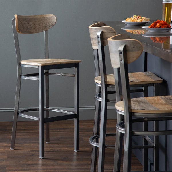 Lancaster Table & Seating Boomerang Bar Height Clear Coat Chair with Driftwood Seat and Back Buy ???? LT&S Boomerang Series Lancaster Table & Seating Boomerang Bar Height Clear ???? Coat Chair With Driftwood Seat And Back ???? -Lancaster Shop unnamed file 1152