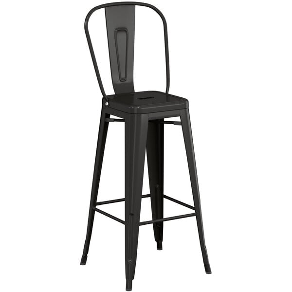 Lancaster Table & Seating Alloy Series Black Metal Indoor Industrial Cafe Bar Height Stool with Vertical Slat Back and Black Wood Seat Promo ???? LT&S Alloy Series Lancaster Table & Seating Alloy Series Black Metal Indoor Industrial Cafe Bar Height Stool With Vertical Slat Back And Black Wood Seat ???? -Lancaster Shop unnamed file 1159