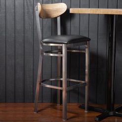 Lancaster Shop 24 Wholesale ✔️ LT&S Boomerang Series Lancaster Table & Seating Boomerang Bar Height Clear ???? Coat Chair With Black Vinyl Seat And Driftwood Back ????
