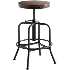 Coupon ???? Lancaster Table & Seating Screw Top Adjustable Height Black Barstool With Antique Walnut Seat ???? -Lancaster Shop unnamed file 118