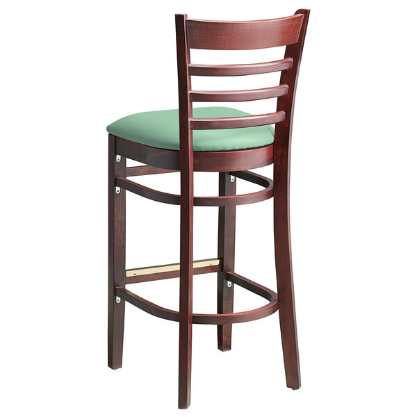 Lancaster Table & Seating Mahogany Finish Wooden Ladder Back Bar Height Chair with Seafoam Padded Seat Best Sale ✔️ Lancaster Table & Seating Mahogany Finish Wooden Ladder Back Bar Height Chair With Seafoam Padded Seat ???? -Lancaster Shop unnamed file 1187