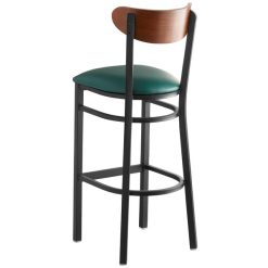Cheap ???? LT&S Boomerang Series Lancaster Table & Seating Boomerang Bar Height Black Chair With Green Vinyl Seat And Antique Walnut Back ???? -Lancaster Shop unnamed file 1195