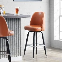 Cheapest ⭐ Lancaster Table & Seating Light Brown Barstool With 18" Wide Bucket Seat 🤩