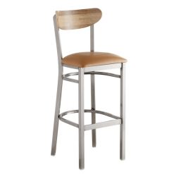 Flash Sale ???? LT&S Boomerang Series Lancaster Table & Seating Boomerang Bar Height Clear ???? Coat Chair With Light Brown Vinyl Seat And Driftwood Back ???? -Lancaster Shop unnamed file 1216