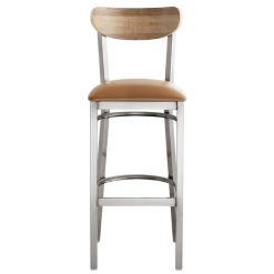 Flash Sale ???? LT&S Boomerang Series Lancaster Table & Seating Boomerang Bar Height Clear ???? Coat Chair With Light Brown Vinyl Seat And Driftwood Back ???? -Lancaster Shop unnamed file 1218