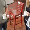 Deals ???? Lancaster Table & Seating Mahogany Finish Wooden Ladder Back Bar Height Chair ???? -Lancaster Shop unnamed file 1228