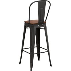 Best deal ❤️ LT&S Alloy Series Lancaster Table & Seating Alloy Series Black Metal Indoor Industrial Cafe Bar Height Stool With Vertical Slat Back And Walnut Wood Seat ???? -Lancaster Shop unnamed file 1234
