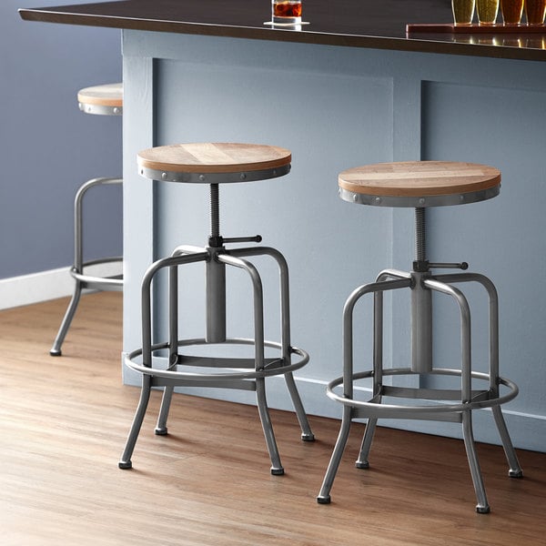 Buy ???? Lancaster Table & Seating Screw Top Adjustable Height Clear ???? Coat Barstool With Driftwood Seat ???? 3 Buy ???? Lancaster Table & Seating Screw Top Adjustable Height Clear ???? Coat Barstool With Driftwood Seat ????