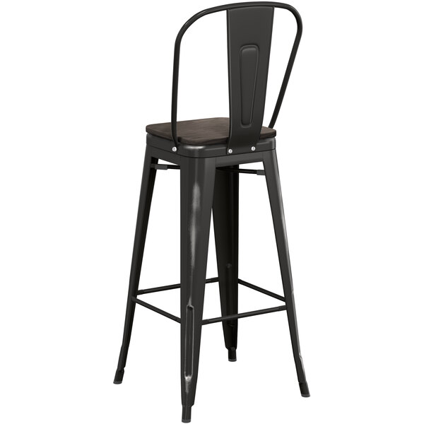 Lancaster Table & Seating Alloy Series Distressed Black Metal Indoor Industrial Cafe Bar Height Stool with Vertical Slat Back and Black Wood Seat Brand new ???? LT&S Alloy Series Lancaster Table & Seating Alloy Series Distressed Black Metal Indoor Industrial Cafe Bar Height Stool With Vertical Slat Back And Black Wood Seat ⭐ -Lancaster Shop unnamed file 1263