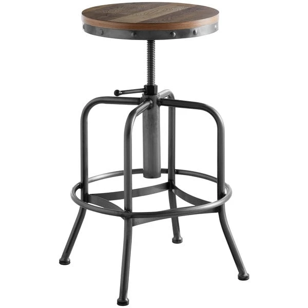 Buy 😉 Lancaster Table & Seating Screw Top Adjustable Height Clear 🧥 Coat Barstool With Driftwood Seat 🛒 - Image 4