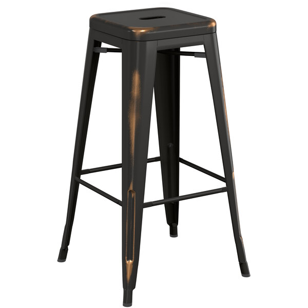 Lancaster Table & Seating Alloy Series Distressed Copper Stackable Metal Indoor Industrial Barstool with Gray Wood Seat New ???? LT&S Alloy Series Lancaster Table & Seating Alloy Series Distressed Copper Stackable Metal Indoor Industrial Barstool With Gray Wood Seat ???? -Lancaster Shop unnamed file 1281