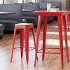 Wholesale ???? LT&S Alloy Series Lancaster Table & Seating Alloy Series Red Stackable Metal Indoor Industrial Barstool With Gray Wood Seat ????