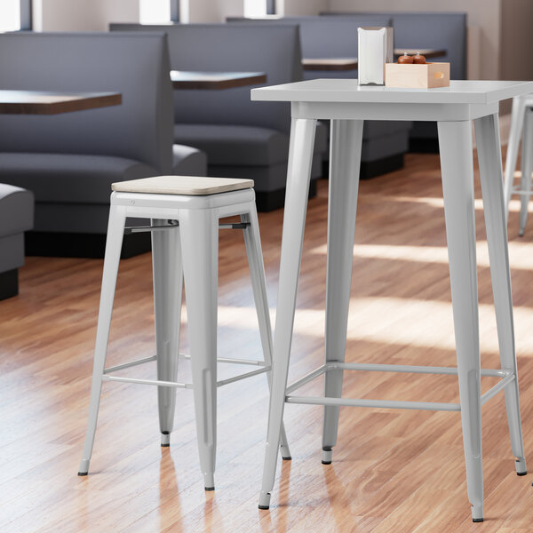 Lancaster Table & Seating Alloy Series Silver Stackable Metal Indoor Industrial Barstool with Gray Wood Seat Coupon ⌛ LT&S Alloy Series Lancaster Table & Seating Alloy Series Silver Stackable Metal Indoor Industrial Barstool With Gray Wood Seat ⌛ -Lancaster Shop unnamed file 1330