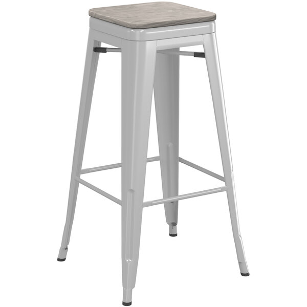 Lancaster Table & Seating Alloy Series Silver Stackable Metal Indoor Industrial Barstool with Gray Wood Seat Coupon ⌛ LT&S Alloy Series Lancaster Table & Seating Alloy Series Silver Stackable Metal Indoor Industrial Barstool With Gray Wood Seat ⌛ -Lancaster Shop unnamed file 1331