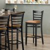 Discount ❤️ Lancaster Table & Seating Black Ladder Back Bar Height Chair With Light Brown Padded Seat ???? -Lancaster Shop unnamed file 1342