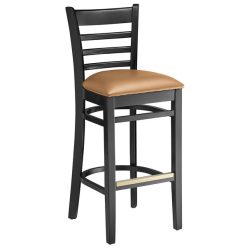 Discount ❤️ Lancaster Table & Seating Black Ladder Back Bar Height Chair With Light Brown Padded Seat ???? -Lancaster Shop unnamed file 1343