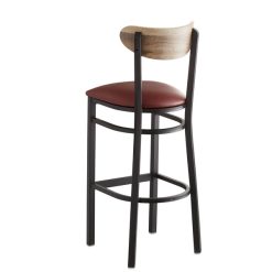 Wholesale ???? LT&S Boomerang Series Lancaster Table & Seating Boomerang Bar Height Black Chair With Burgundy Vinyl Seat And Driftwood Back ???? -Lancaster Shop unnamed file 1352