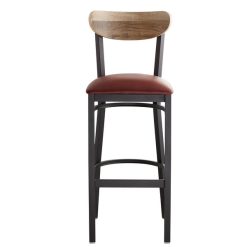 Wholesale ???? LT&S Boomerang Series Lancaster Table & Seating Boomerang Bar Height Black Chair With Burgundy Vinyl Seat And Driftwood Back ???? -Lancaster Shop unnamed file 1353