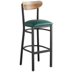 Outlet ???? LT&S Boomerang Series Lancaster Table & Seating Boomerang Bar Height Black Chair With Green Vinyl Seat And Driftwood Back ???? -Lancaster Shop unnamed file 1359