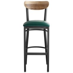 Outlet ???? LT&S Boomerang Series Lancaster Table & Seating Boomerang Bar Height Black Chair With Green Vinyl Seat And Driftwood Back ???? -Lancaster Shop unnamed file 1361