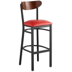 Discount ❤️ LT&S Boomerang Series Lancaster Table & Seating Boomerang Bar Height Black Chair With Red Vinyl Seat And Antique Walnut Back ✔️ -Lancaster Shop unnamed file 1371