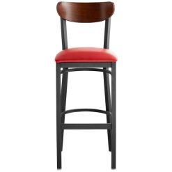 Discount ❤️ LT&S Boomerang Series Lancaster Table & Seating Boomerang Bar Height Black Chair With Red Vinyl Seat And Antique Walnut Back ✔️ -Lancaster Shop unnamed file 1373