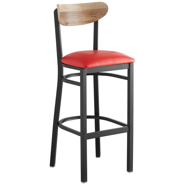Lancaster Table & Seating Boomerang Bar Height Black Chair with Red Vinyl Seat and Driftwood Back Top 10 ???? LT&S Boomerang Series Lancaster Table & Seating Boomerang Bar Height Black Chair With Red Vinyl Seat And Driftwood Back ???? -Lancaster Shop unnamed file 1375