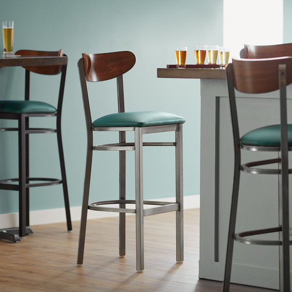 Discount ???? LT&S Boomerang Series Lancaster Table & Seating Boomerang Bar Height Clear ???? Coat Chair With Green Vinyl Seat And Antique Walnut Back ???? 3 Discount ???? LT&S Boomerang Series Lancaster Table & Seating Boomerang Bar Height Clear ???? Coat Chair With Green Vinyl Seat And Antique Walnut Back ????