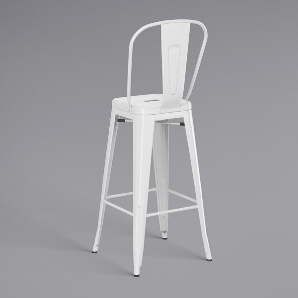 Top 10 ???? LT&S Alloy Series Lancaster Table & Seating Alloy Series White Metal Indoor / Outdoor Industrial Cafe Barstool With Vertical Slat Back And Drain Hole Seat ???? 5 Top 10 ???? LT&S Alloy Series Lancaster Table & Seating Alloy Series White Metal Indoor / Outdoor Industrial Cafe Barstool With Vertical Slat Back And Drain Hole Seat ???? - Image 3