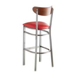 Budget ???? LT&S Boomerang Series Lancaster Table & Seating Boomerang Bar Height Clear ???? Coat Chair With Red Vinyl Seat And Antique Walnut Back ???? -Lancaster Shop unnamed file 1416