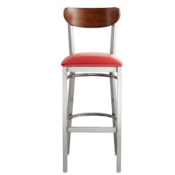 Budget ???? LT&S Boomerang Series Lancaster Table & Seating Boomerang Bar Height Clear ???? Coat Chair With Red Vinyl Seat And Antique Walnut Back ???? -Lancaster Shop unnamed file 1417