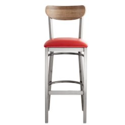Flash Sale ???? LT&S Boomerang Series Lancaster Table & Seating Boomerang Bar Height Clear ???? Coat Chair With Red Vinyl Seat And Driftwood Back ✨ -Lancaster Shop unnamed file 1421