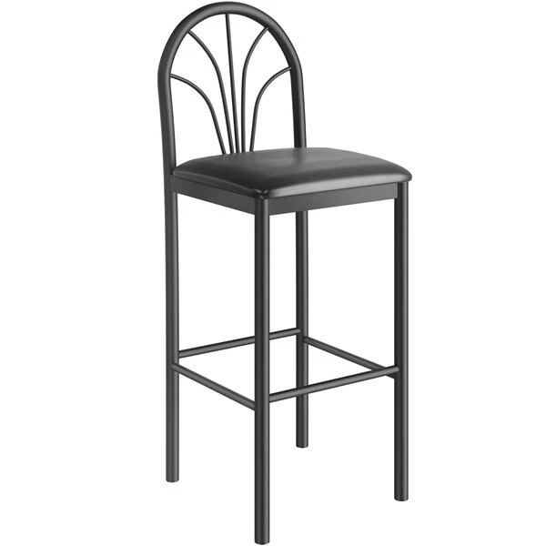 Discount ๐ฏ Lancaster Table & Seating Fan Back Bar Height Cafe Chair With 2" Black Padded Seat ๐
