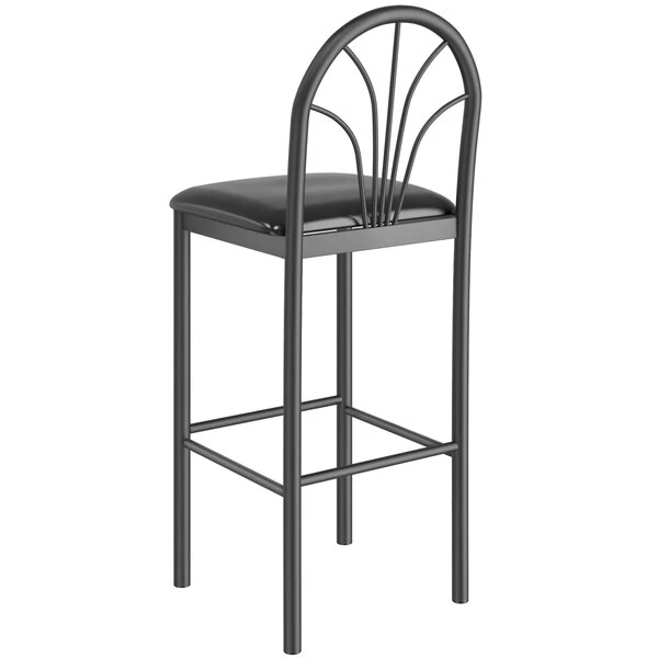 Discount ๐ฏ Lancaster Table & Seating Fan Back Bar Height Cafe Chair With 2" Black Padded Seat ๐ - Image 2