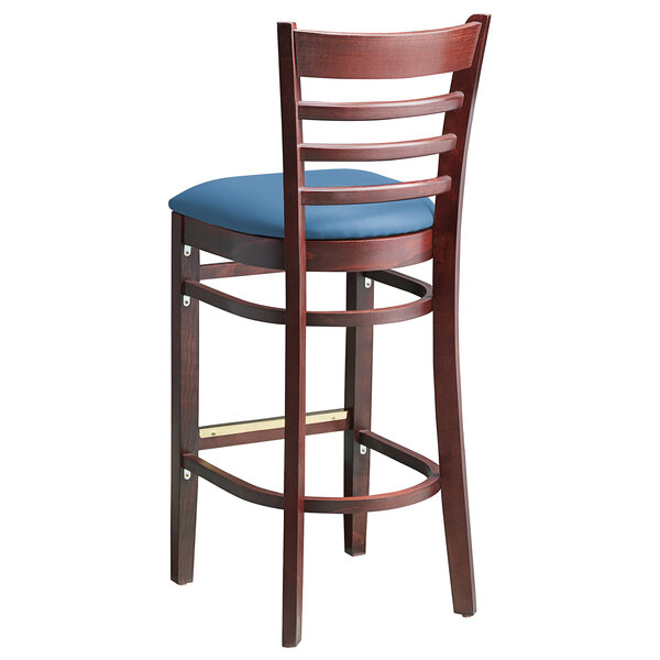 Lancaster Table & Seating Mahogany Finish Wooden Ladder Back Bar Height Chair with Blue Padded Seat Buy ???? Lancaster Table & Seating Mahogany Finish Wooden Ladder Back Bar Height Chair With Blue Padded Seat ❤️ -Lancaster Shop unnamed file 1430
