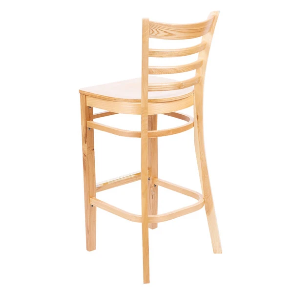 Brand new 🎁 Lancaster Table & Seating Natural Finish Wooden Ladder Back Bar Height Chair 🔔 - Image 3